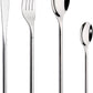 304 Flatware Set Silver Silverware Set Mirror Polished 18/8 Stainless Steel Cutlery Set with Round Handle 24 Piece Wedding Housewarming Gift Service for 6