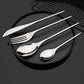 304 Flatware Set Silver Silverware Set Mirror Polished 18/8 Stainless Steel Cutlery Set with Round Handle 24 Piece Wedding Housewarming Gift Service for 6