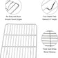 Small Baking Rack Set of 2, Stainless Steel Metal Roasting Cooking Racks, Size – 8.6"x6.2", Non Toxic & Rust Free, Fit for Small Toaster Oven, Dishwasher Safe