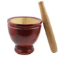 Wooden Mortar 6" Pestle Grinding Herb Garlic Papaya Salad Som Tum Thai Kitchen Tool 1 Set