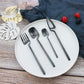 JASHII Flatware Set 32-piece Silverware Set Matte Finished Cutlery Set Service for 8 Include Knife/Fork/Spoon/Coffee spoon Dishwasher Safe (Black)