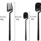 JASHII Flatware Set 32-piece Silverware Set Matte Finished Cutlery Set Service for 8 Include Knife/Fork/Spoon/Coffee spoon Dishwasher Safe (Black)