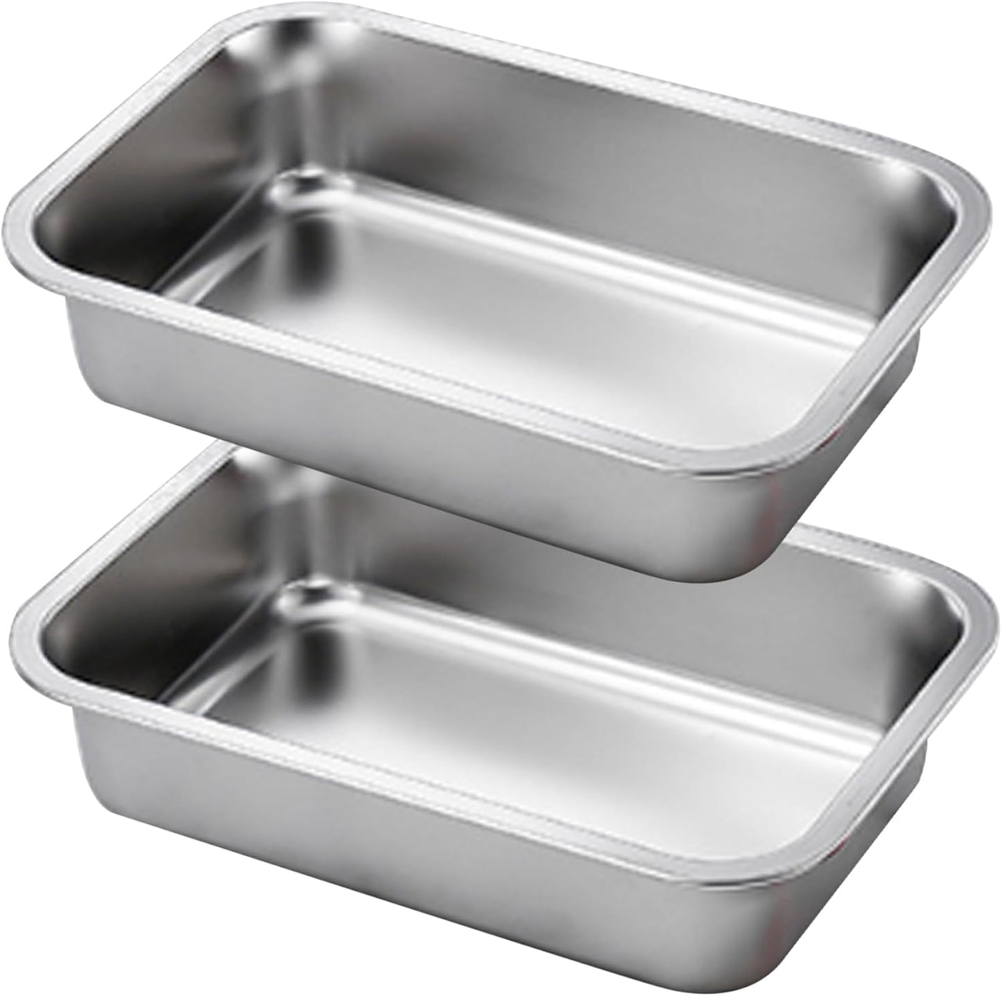 2PCS Stainless Steel Baking Pans, 9x13 Inch Rectangle Lasagna Pan, Stackable Deep Dish for Brownie, Casserole, Cookie