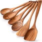 cookware set - 6-piece - Wooden kitchen utensils - Spoon and spatula set - lightweight non-stick cookware