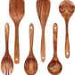 cookware set - 6-piece - Wooden kitchen utensils - Spoon and spatula set - lightweight non-stick cookware