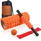 4 in 1 Foam Roller Set: Trigger Point Roller - Yoga Stick - Massage Ball - Fitness Stretching Band - Carrying Bag - Towel for Deep Muscle Massage - Pilates and Yoga