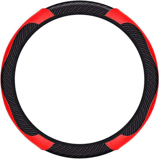 Steering wheel cover - car handle cover - non-slip handle cover - black and red - elastic steering wheel cover