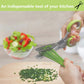 Herb Scissors Stainless Steel - Kitchen Scissors with 5 Blades - Vegetable Scissors - Chive Scissors - Herb Cutter - Kitchen Gadget - With Cleaning Comb and Protective Cover - Shredder - Kitchen Utensils - Parsley Cutter - Dishwasher Safe - Green - 1 Piec