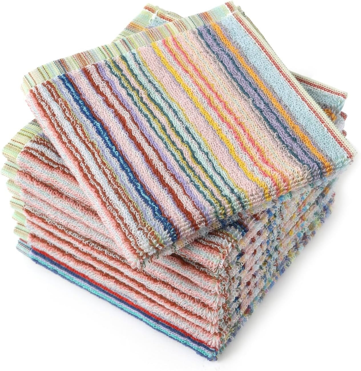8Pcs Kitchen Dishcloths for Washing Dishes, Ultra Absorbent Dish Rags, Cotton Cleaning Cloths , 12x12 Inches (Mix)