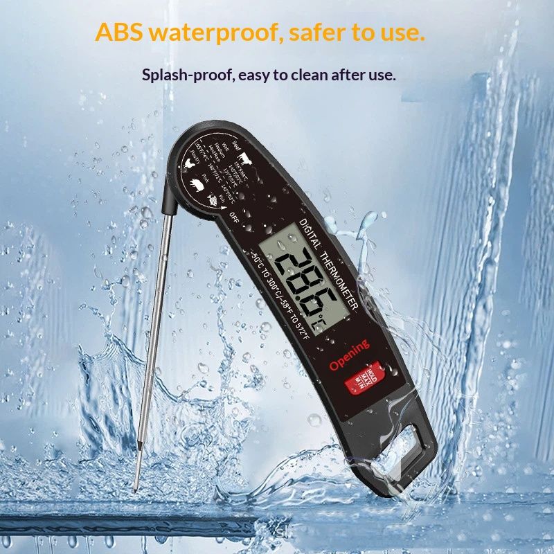 Digital Meat Thermometer - Fast Instant Read Food Thermometer, Waterproof Kitchen Thermometer with Backlight & Hold Function for Cooking, Candy Making, Outside Grill