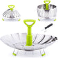 Zulay Adjustable Vegetable Steamer Baskets For Cooking - Foldable Steamer Basket (5.1" to 9") - Expandable Vegetable Steamer Basket Stainless Steel Fits Various Size Pots, Pans, & Pressure Cookers