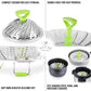 Zulay Adjustable Vegetable Steamer Baskets For Cooking - Foldable Steamer Basket (5.1" to 9") - Expandable Vegetable Steamer Basket Stainless Steel Fits Various Size Pots, Pans, & Pressure Cookers