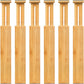 Adjustable Bamboo Drawer Dividers, Expandable Drawer Organizer for Kitchen, Bedroom, Bathroom, Dresser and Office, 6-Pack