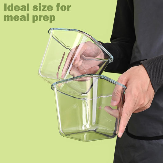 Glass Soup Containers with lids 4 Cup, 32 oz Glass Storage Containers, Tall Borosilicate Glass Food Storage Containers for Lunch, Ice Cream, Travel and Deli, Soup Freezer Safe Containers with Lids