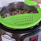 Salbree Silicone Snap Strainer fits the 6qt Instant Pot and Snaps to the 6 quart Instapot Pressure Cooker Inner Pan Small Mitts Set Included, for Straining Vegetable and Ground Beef Grease (green)