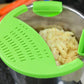 Salbree Silicone Snap Strainer fits the 6qt Instant Pot and Snaps to the 6 quart Instapot Pressure Cooker Inner Pan Small Mitts Set Included, for Straining Vegetable and Ground Beef Grease (green)