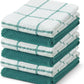 6 Pack Large Kitchen Towels, 16x25 inch Absorbent Dishcloths, 100% Cotton Cleaning Cloth, Teal Set (Pack of 6)
