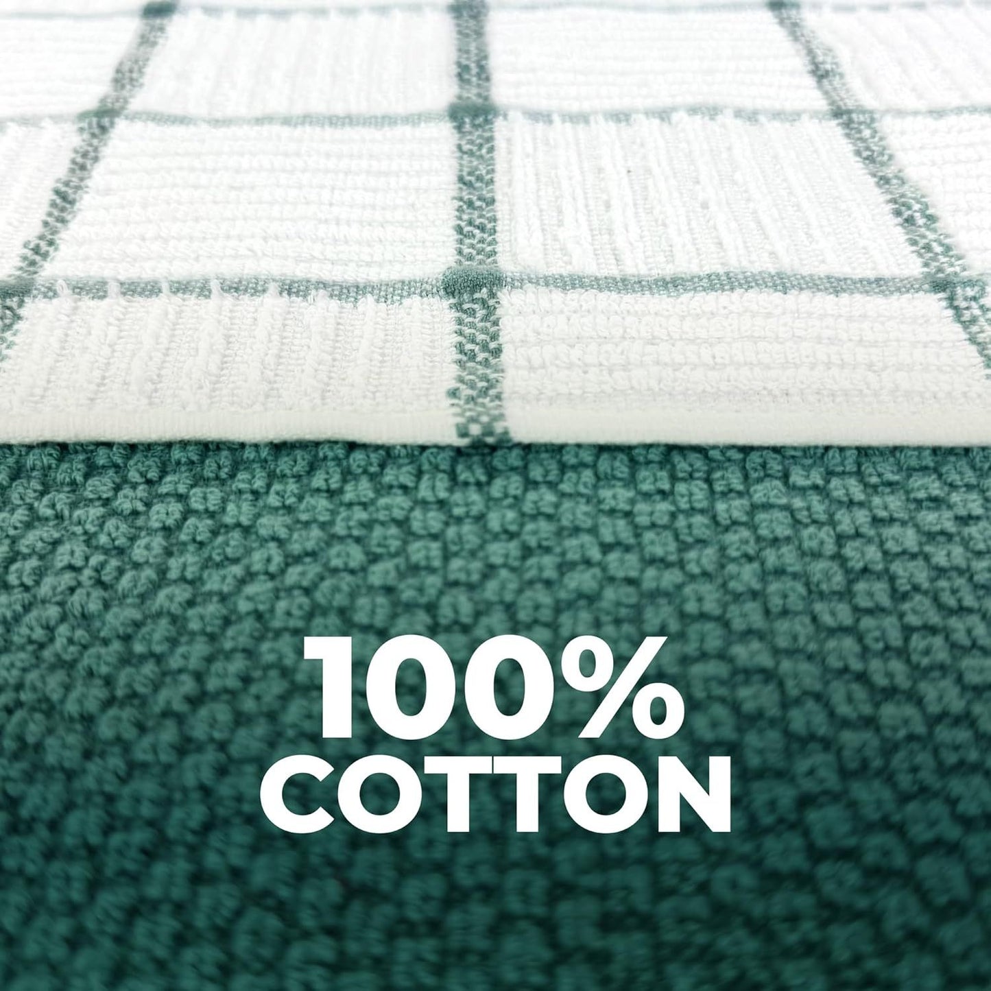 6 Pack Large Kitchen Towels, 16x25 inch Absorbent Dishcloths, 100% Cotton Cleaning Cloth, Teal Set (Pack of 6)