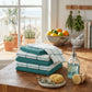 6 Pack Large Kitchen Towels, 16x25 inch Absorbent Dishcloths, 100% Cotton Cleaning Cloth, Teal Set (Pack of 6)