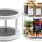 1 Pack 2 Tier Acrylic Clear Lazy Susan, 9.25inch + Pcak 10inch Plastic Susan -