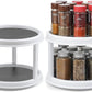 1 Pack 2 Tier Acrylic Clear Lazy Susan, 9.25inch + Pcak 10inch Plastic Susan -