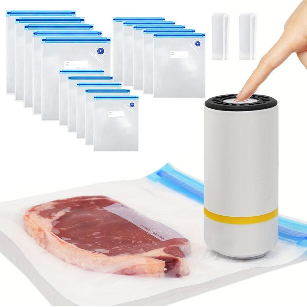 Compact Vacuum Sealer for Food USB Rechargeable Portable Sealer with Bags