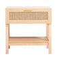 Casa Decor Santiago Rattan Bedside Table Drawers Table Nightstand Cabinet Oak
