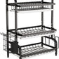 Dish Drying Rack 3 Tier Large Capacity Kitchen Storage with Utensil and Cutting Board Holder