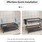 CARLA HOME 2-Tier Dish Drying Rack with Drainage Tray, Utensil Holder, Cup Hooks & Cutting Board Rack for Kitchen (Black)