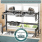 CARLA HOME Adjustable Over the Sink Dish Drying Rack with Utensil Holder, Hooks & Cutting Board Rack for Kitchen Counter Storage