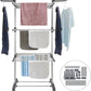 CARLA HOME Folding Clothes Drying Rack with Wheels and Adjustable Side Wings for Laundry Rack and Clothes Storage (Upgraded Model)