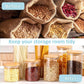 CARLA HOME 12 Pack Glass Storage Jars with Bamboo Lids for Kitchen Pantry, Pasta, Snacks, Cookies, Candy & More