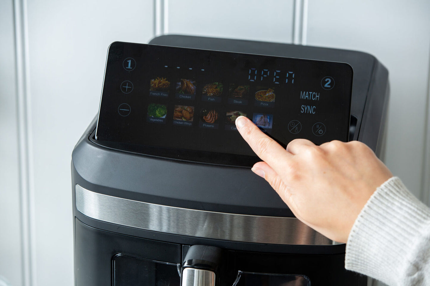 13L Dual Zone 2300W Double Stack Air Fryer with Foldable Top Display