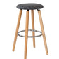 2 Cotton/Steel Modern Padded Barstools (Grey/Wood)