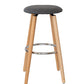 2 Cotton/Steel Modern Padded Barstools (Grey/Wood)