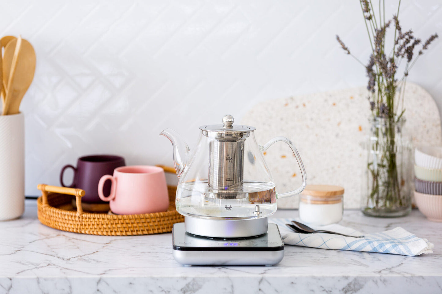 1.2L Digital Glass Kettle with Electric Tea Pot Infuser 800W – Smart Kettle