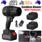 Cordless Blower Portable Handheld Electric Brushless Turbo Jet Fan w/2 Batteries