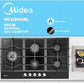 Gas Glass Cooktop 90cm Black