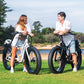 VALK Electric Fat Tyre Cruiser Bike, Step-Through eBike with Throttle, Tektro Hydraulic Brakes, Matte Black