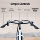 VALK Electric Fat Tyre Cruiser Bike, Step-Through eBike with Throttle, Tektro Hydraulic Brakes, White