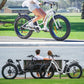VALK Electric Fat Tyre Cruiser Bike, Step-Through eBike with Throttle, Tektro Hydraulic Brakes, White