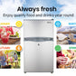 GECKO 95L Portable Upright Fridge, 12V/24V for Motorhome, Caravan, Silver
