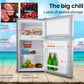 GECKO 95L Portable Upright Fridge, 12V/24V for Motorhome, Caravan, Silver