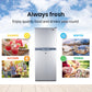 GECKO 125L Portable Upright Fridge, 12V/24V for Motorhome, Caravan, Silver