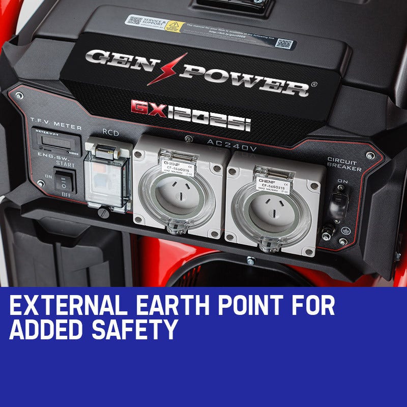 GENPOWER Portable Petrol Generator 8.4kW Max 6kW Rated Single Phase 18HP 420cc 4-Stroke Engine