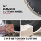 BAUMR-AG 3500W 350mm/14" Electric Concrete Demolition Cut-Off Saw, Wet and Dry Cutting, Diamond Blade, Vacuum Port, 15A Plug