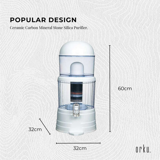 16L Benchtop 8-Stage Water Filter – Ceramic Carbon Mineral Silica Purifier