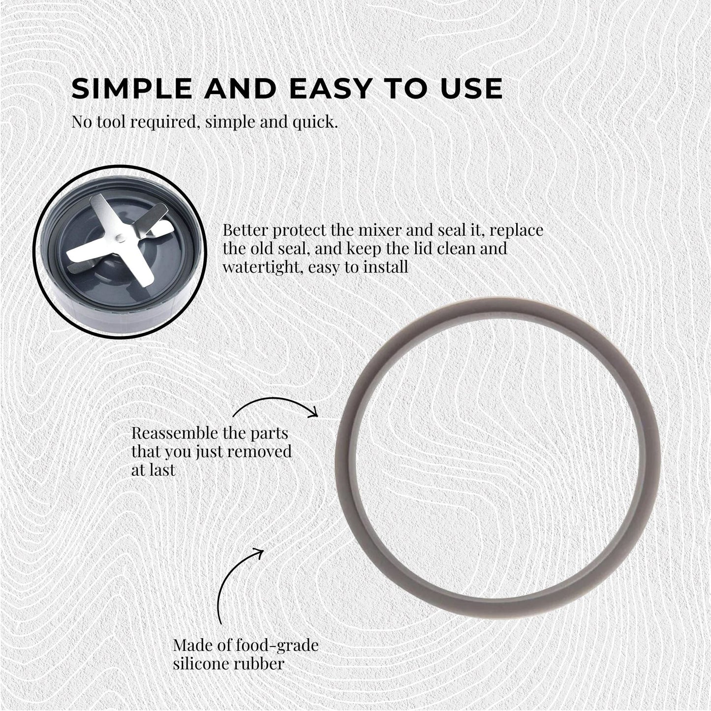 NutriBullet Grey Gasket Seal Ring 2 Pack – Suits 600W, 900W & 1200W Models