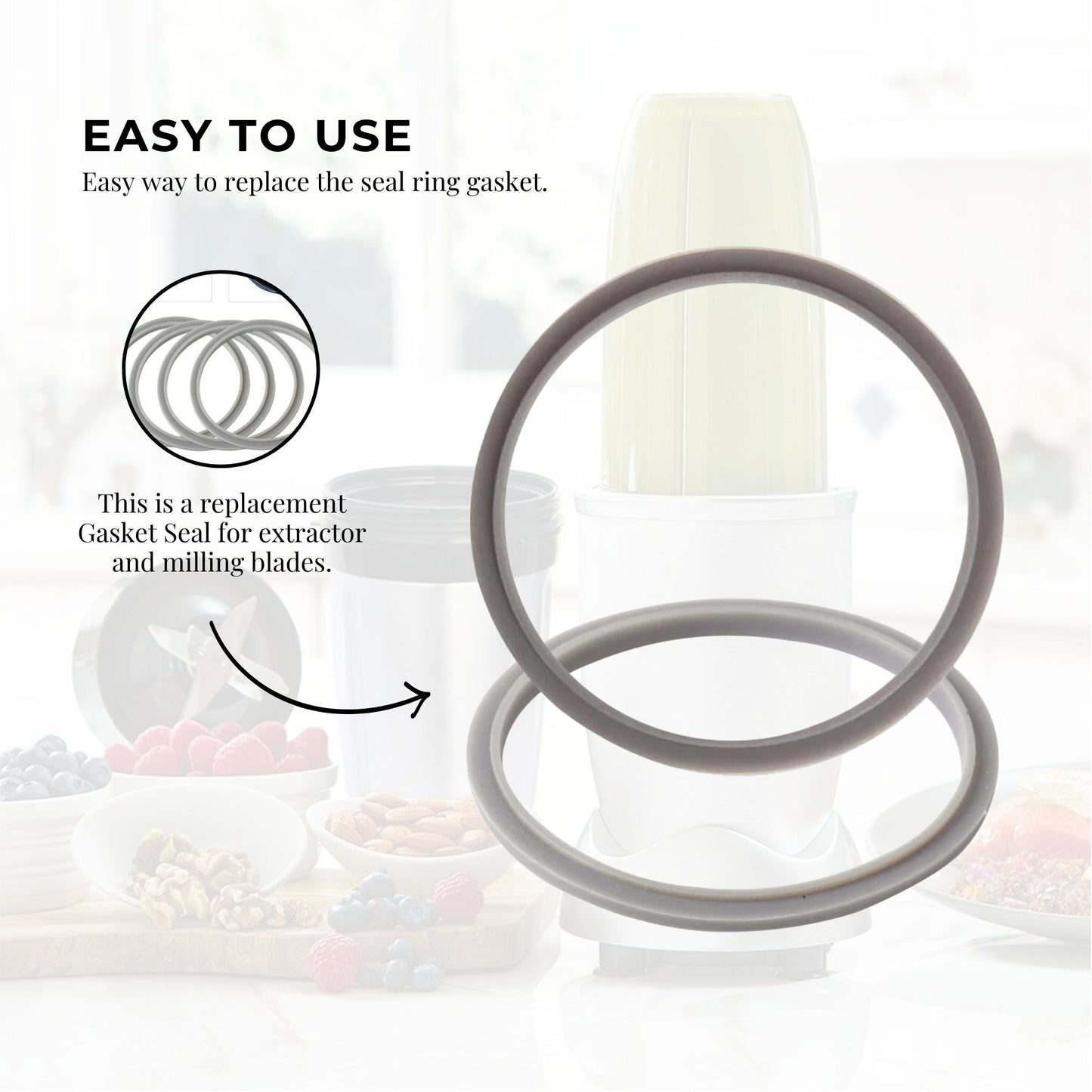 NutriBullet Grey Gasket Seal Ring 2 Pack – Suits 600W, 900W & 1200W Models