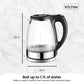 1.7L Electric Glass Kettle with LED Blue Light – 360° Cordless Water Boiler